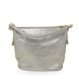 GF0798 GENUINE ITALIAN LEATHER ZIPPER MID BAG