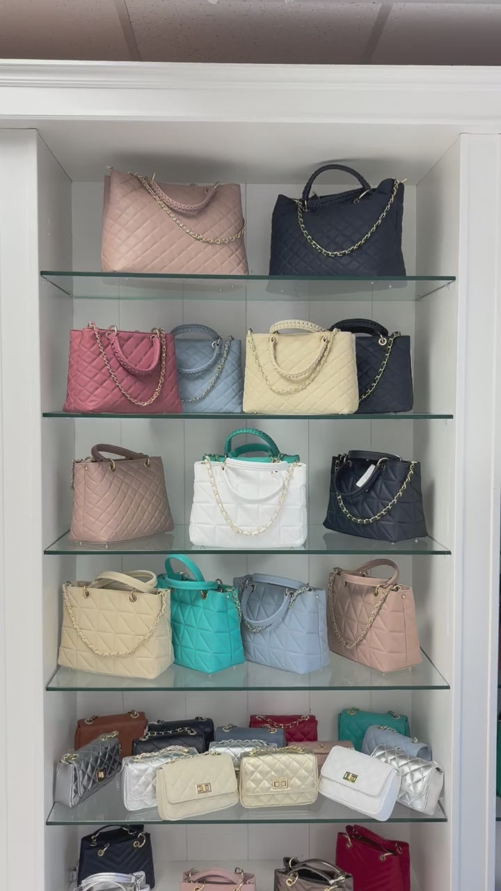 GF2554 GENUINE ITALIAN LEATHER BUCKET BAG