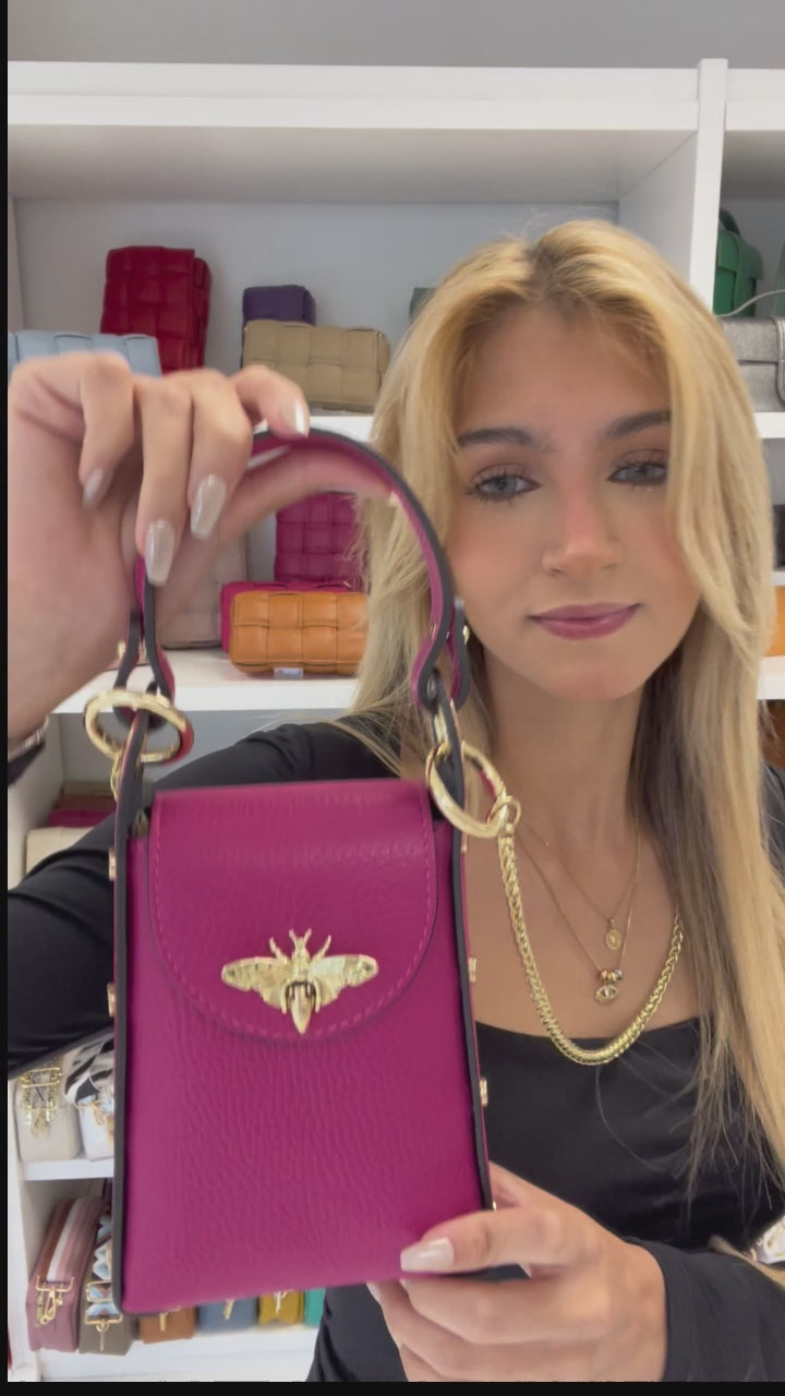 GF1080 GENUINE ITALIAN LEATHER BUTTERFLY CLUTCH + CROSSBODY