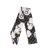 YF08-T27 CAMELLIA FLOWER PATTERN SKINNY SILK SCARF
