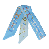 YF08-T16 COLORFUL CIRCLE CHAIN SKINNY SILK SCARF