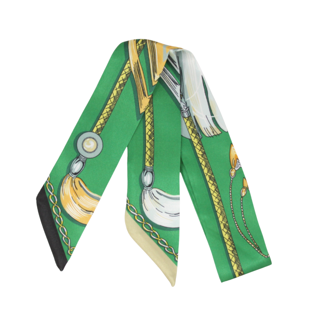 YF08-T22 HORSE TACK INSPIRED SKINNY SILK SCARF