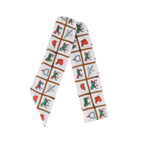 YF08-T10 EQUESTRIAN THEMED DESIGN SKINNY SILK SCARF