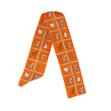 YF08-T10 EQUESTRIAN THEMED DESIGN SKINNY SILK SCARF