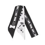YF08-T28 PAWS  & CHAINS SKINNY SILK SCARF