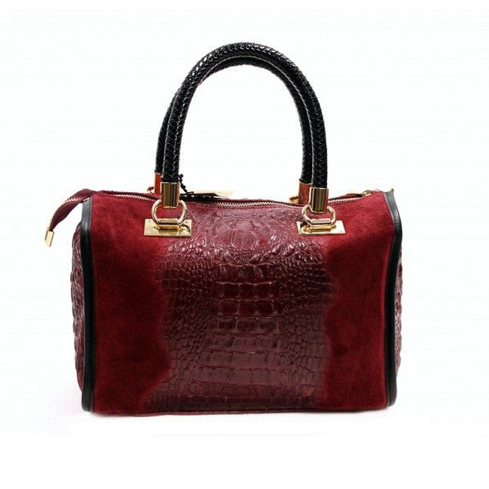 GF13220 GENUINE ITALIAN LEATHER CROC EMBOSSED BAG - German Fuentes Wholesale of Leather Handbags, Belts and Accessories - German Fuentes