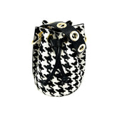 GF0445 GENUINE LEATHER AND COWHIDE BUCKET BAG