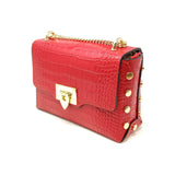 GF1039 GENUINE ITALIAN LEATHER CROSSBODY BAG WITH STUDS