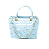 GF114020 GENUINE ITALIAN LEATHER QUILTED MID BAG