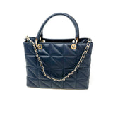 GF114020 GENUINE ITALIAN LEATHER QUILTED MID BAG