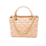 GF114020 GENUINE ITALIAN LEATHER QUILTED MID BAG