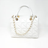 GF114020 GENUINE ITALIAN LEATHER QUILTED MID BAG