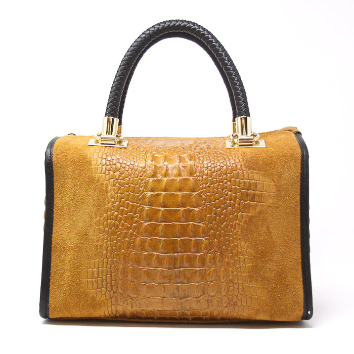 GF13220 GENUINE ITALIAN LEATHER CROC EMBOSSED BAG - German Fuentes Wholesale of Leather Handbags, Belts and Accessories - German Fuentes