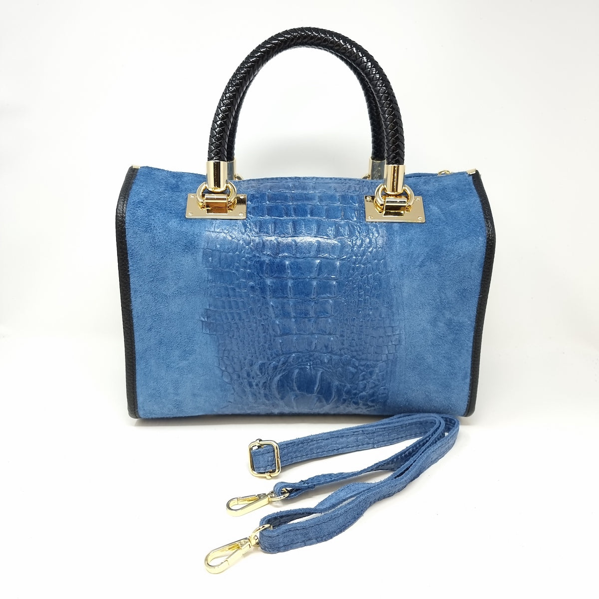 GF13220 GENUINE ITALIAN LEATHER CROC EMBOSSED BAG - German Fuentes Wholesale of Leather Handbags, Belts and Accessories - German Fuentes