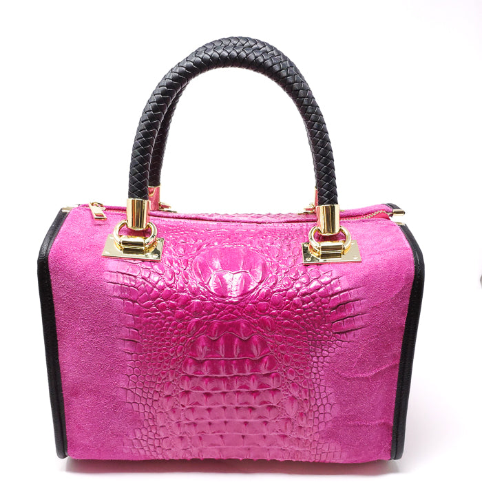 GF13220 GENUINE ITALIAN LEATHER CROC EMBOSSED BAG - German Fuentes Wholesale of Leather Handbags, Belts and Accessories - German Fuentes