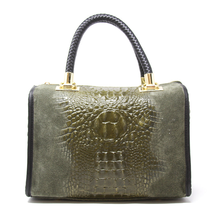 GF13220 GENUINE ITALIAN LEATHER CROC EMBOSSED BAG - German Fuentes Wholesale of Leather Handbags, Belts and Accessories - German Fuentes