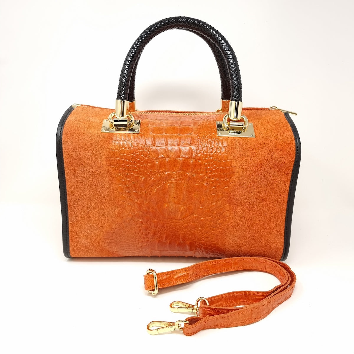 GF13220 GENUINE ITALIAN LEATHER CROC EMBOSSED BAG - German Fuentes Wholesale of Leather Handbags, Belts and Accessories - German Fuentes