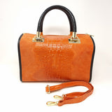 GF13220 GENUINE ITALIAN LEATHER CROC EMBOSSED BAG - German Fuentes Wholesale of Leather Handbags, Belts and Accessories - German Fuentes
