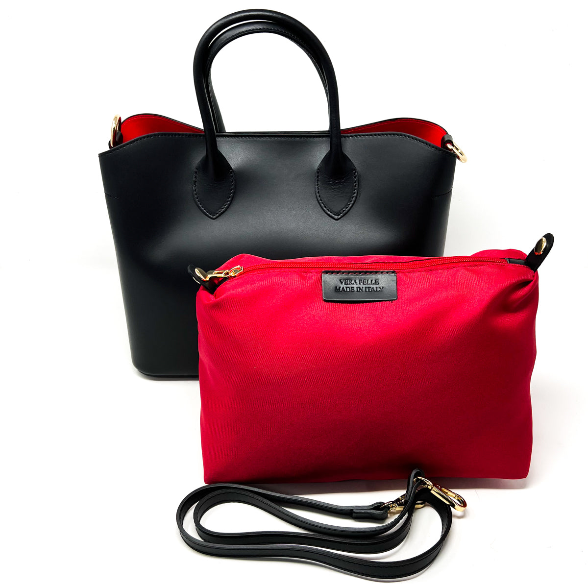 GF1943 GENUINE ITALIAN LEATHER RED INTERIOR BAG - German Fuentes Wholesale of Leather Handbags, Belts and Accessories - German Fuentes