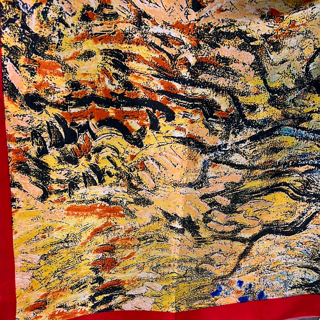 YF10-M15 ABSTRACT DESIGN MID SIZE SCARF - German Fuentes Wholesale of Leather Handbags, Belts and Accessories - German Fuentes