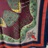 YF10-M25 DESIGN FILLED WITH DETAILED TREES,FLOWERS,AND LUSH FOLIAGE MID SIZE SCARF - German Fuentes Wholesale of Leather Handbags, Belts and Accessories - German Fuentes