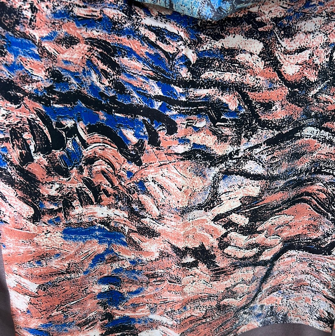 YF10-M15 ABSTRACT DESIGN MID SIZE SCARF - German Fuentes Wholesale of Leather Handbags, Belts and Accessories - German Fuentes