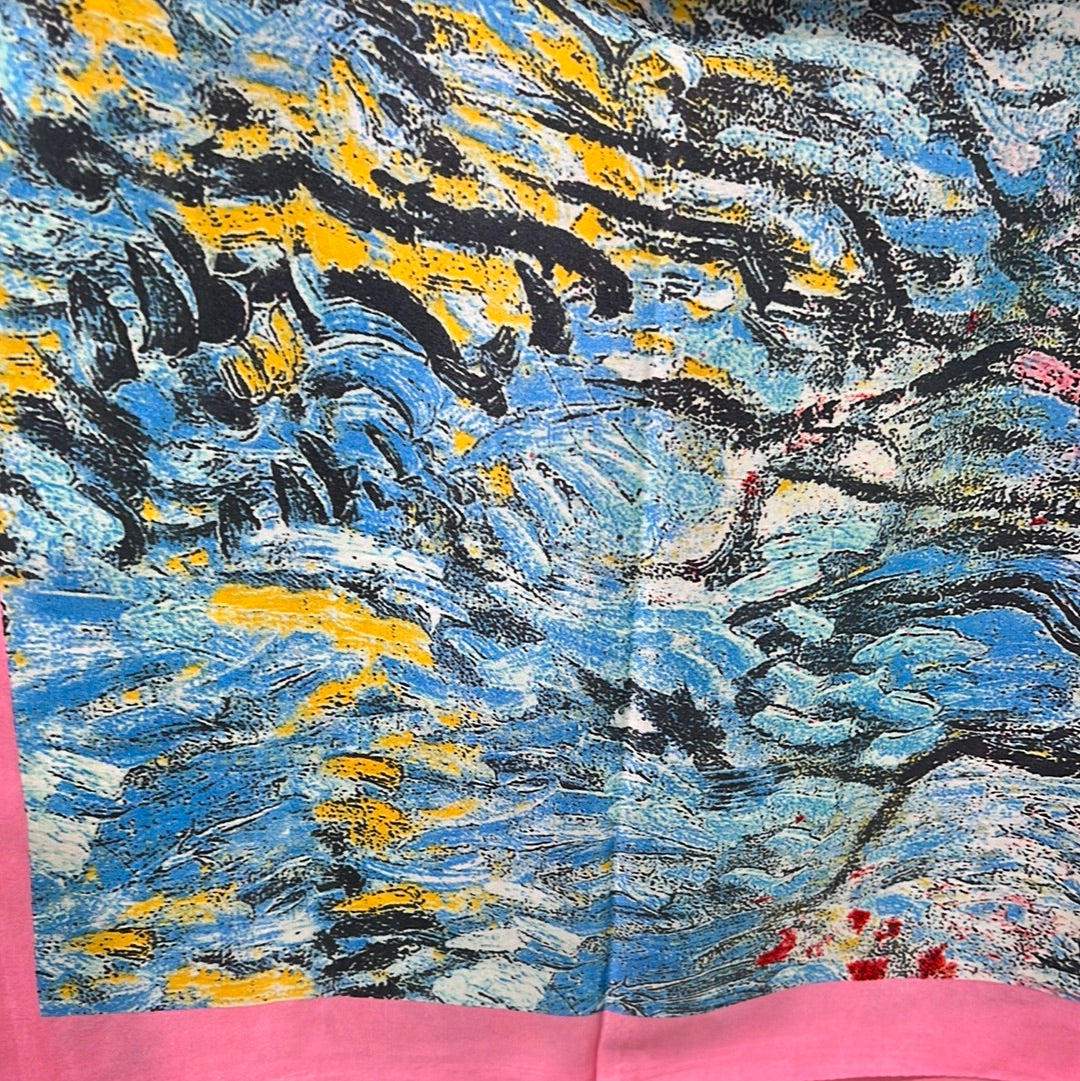 YF10-M15 ABSTRACT DESIGN MID SIZE SCARF - German Fuentes Wholesale of Leather Handbags, Belts and Accessories - German Fuentes