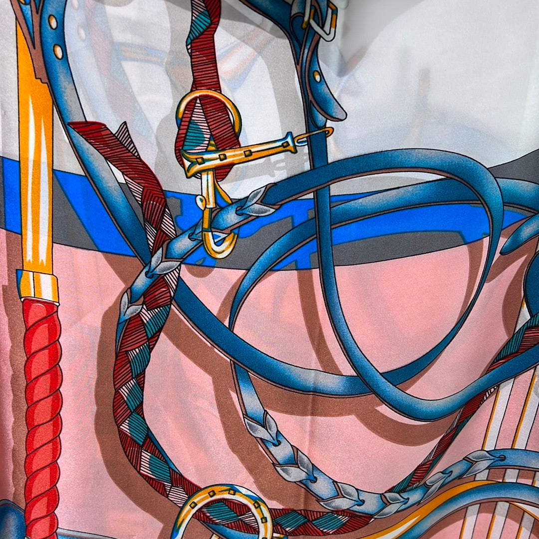 YF10-M2 EQUESTRIAN PATTERN MID SIZE SCARF - German Fuentes Wholesale of Leather Handbags, Belts and Accessories - German Fuentes