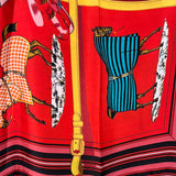 YF10-M1 HORSE PATTERN MID SIZE SCARF - German Fuentes Wholesale of Leather Handbags, Belts and Accessories - German Fuentes