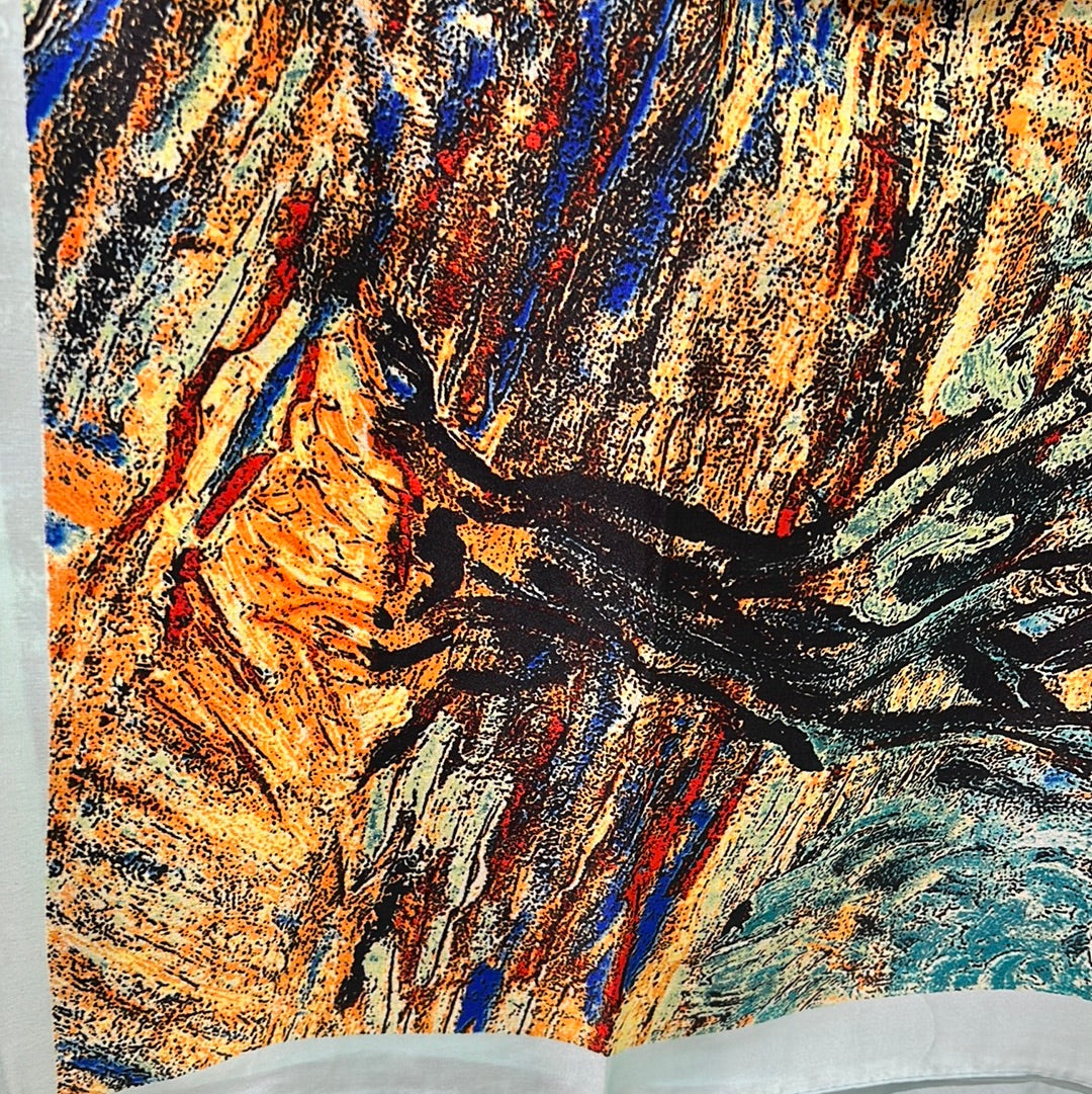 YF10-M15 ABSTRACT DESIGN MID SIZE SCARF - German Fuentes Wholesale of Leather Handbags, Belts and Accessories - German Fuentes